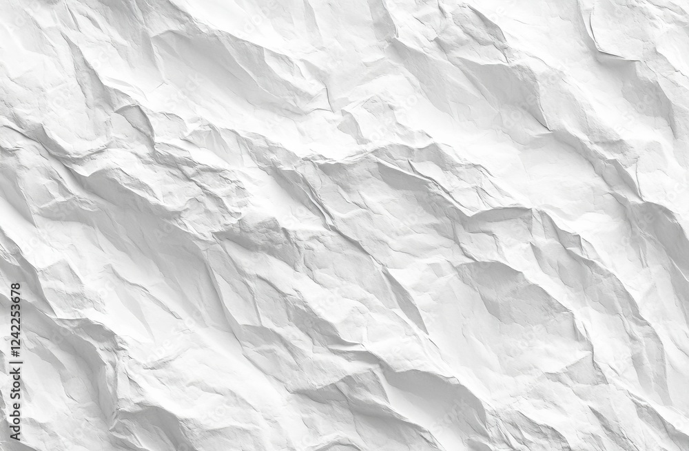 Fototapeta premium Crumpled white paper texture background (5)