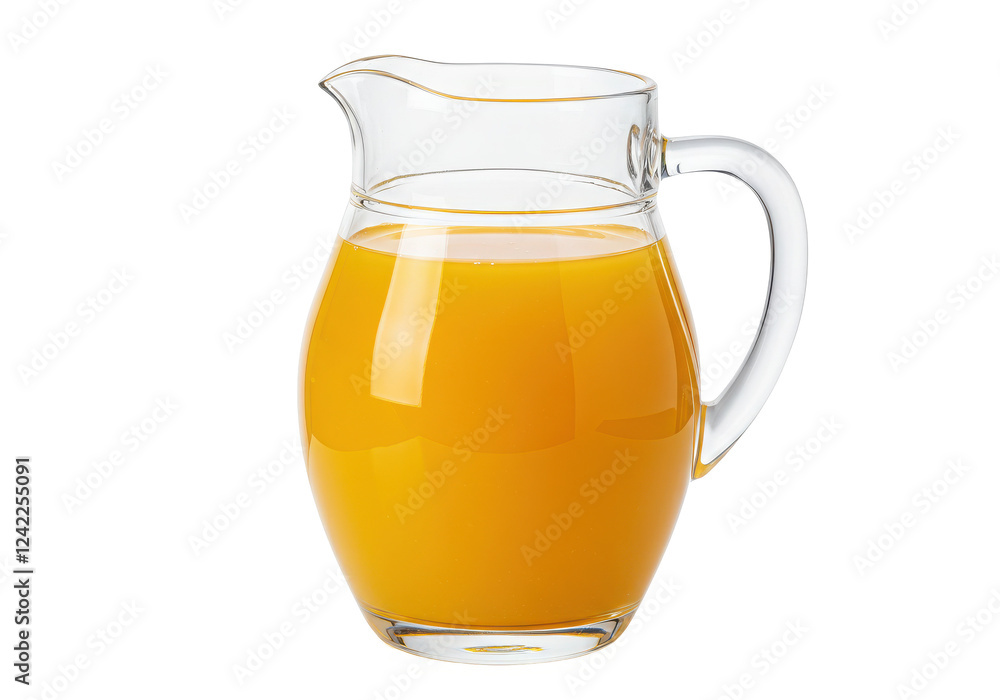 Tasty orange juice in jug isolated on White background Tasty orange juice in jug isolated on White background