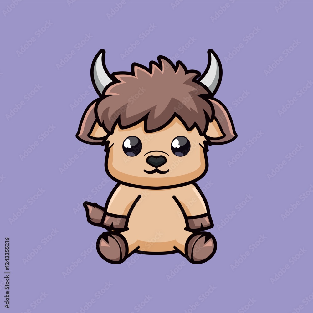 Yak Cartoon Chibi Vector Yak Cartoon Chibi Vector