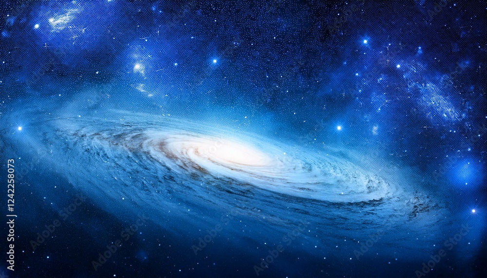 Obraz premium 氷のように冷たい青白い銀河 - 幻想的な宇宙の世界