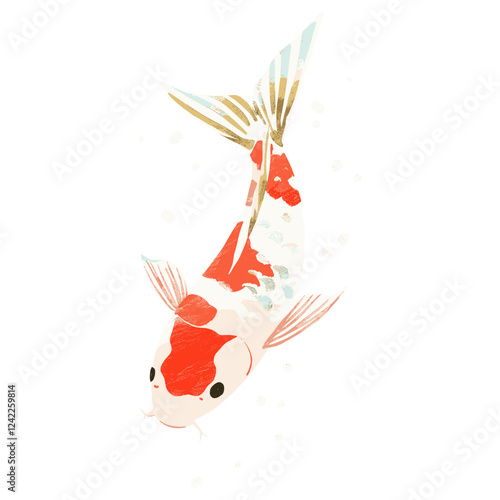Cute koi illustration animal fish underwater vector