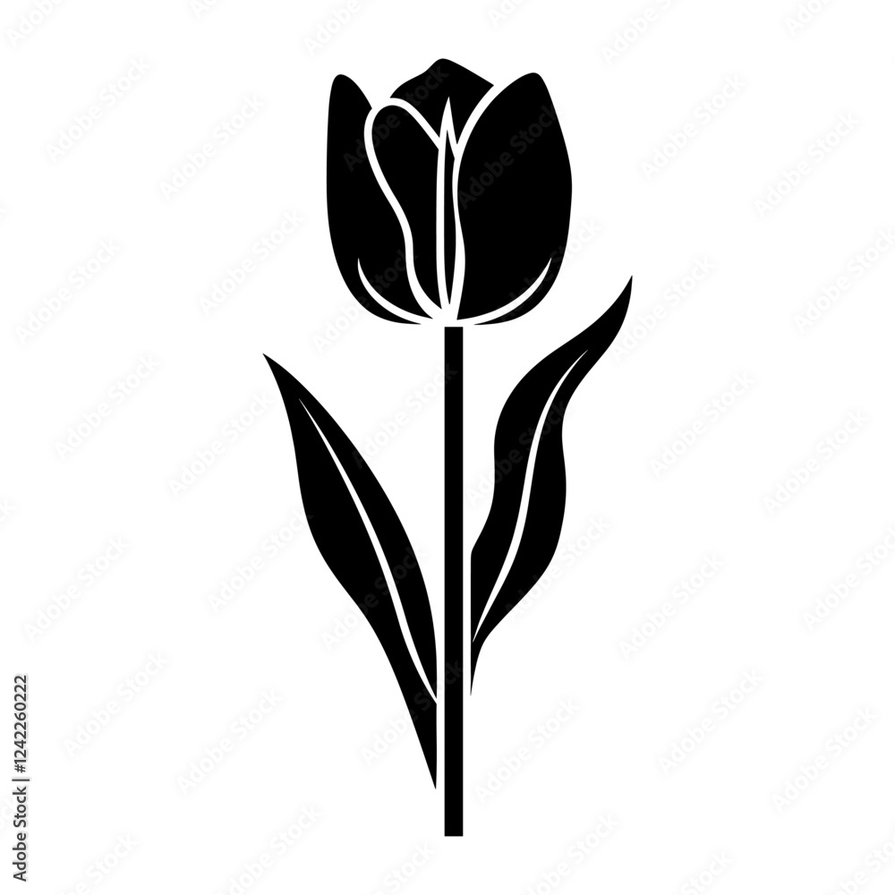 Obraz premium Tulip tulip illustration silhouette vector