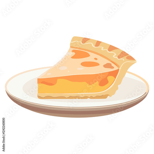 Pie on a plate illustration style food vector