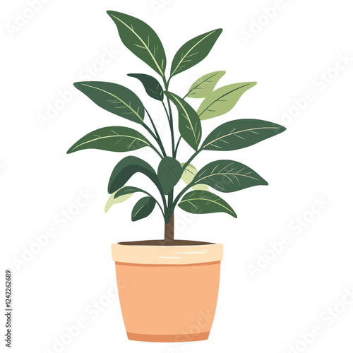 Potted plant illustration leaf art vector