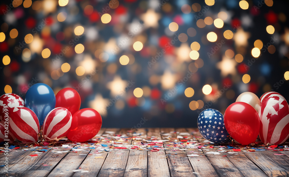 balloon and confetti independence day background a festive background