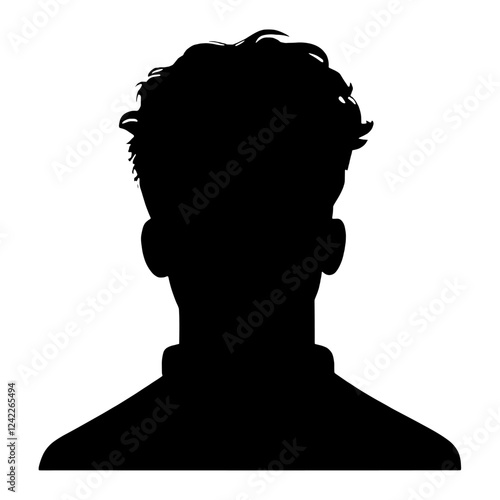 Chubby people avatar silhouette outline person vector