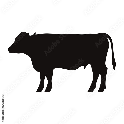 Cow silhouette illustration livestock animal vector