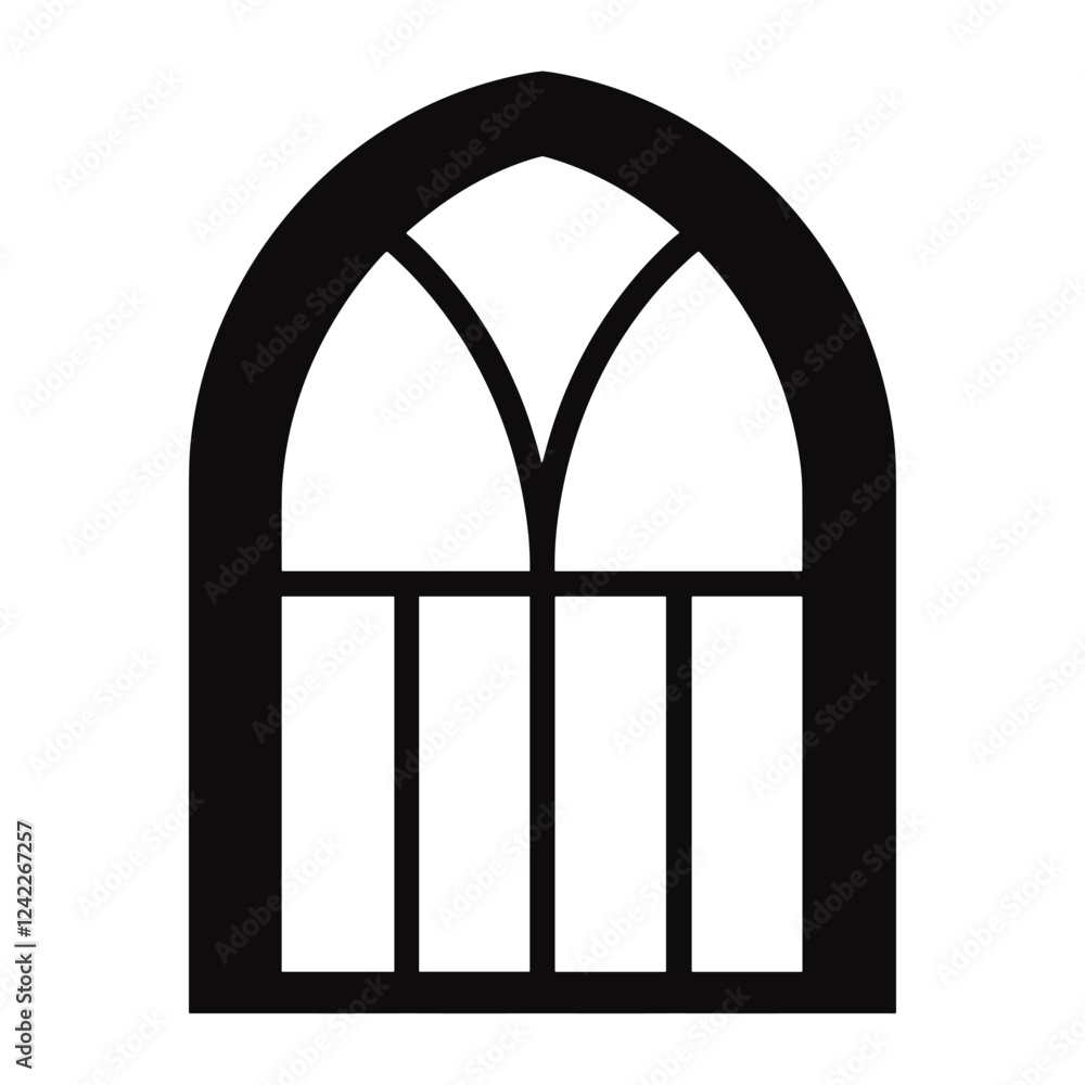 Fototapeta premium Curve window architecture silhouette arched vector