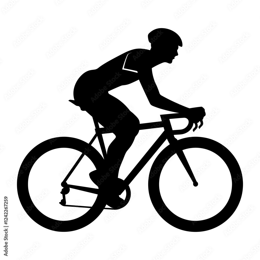 Obraz premium Cycling silhouette illustration bicycle vector
