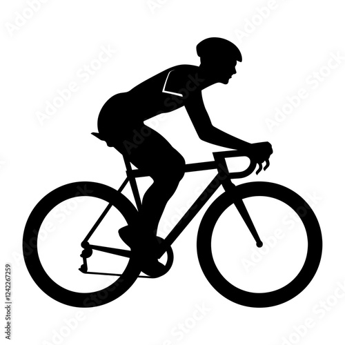 Cycling silhouette illustration bicycle vector