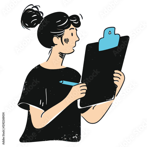 Women holding clipboard female person woman vector