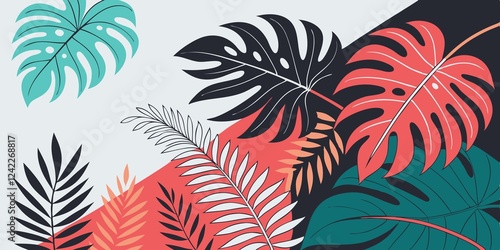 tropical leaves background	