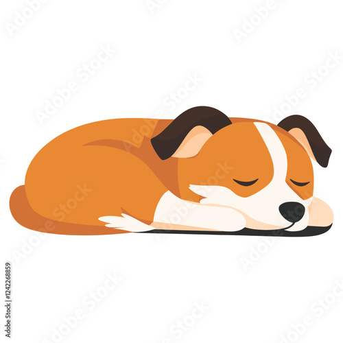 Dog sleeping illustration animal vector