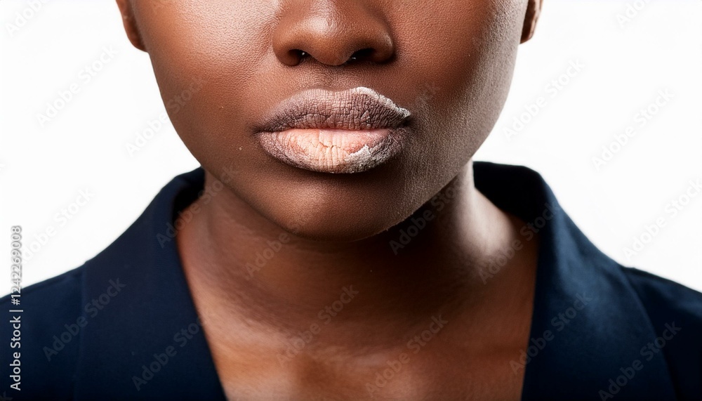 Obraz premium Dry, chapped, peeling lips -dry skin problem with mouth disease