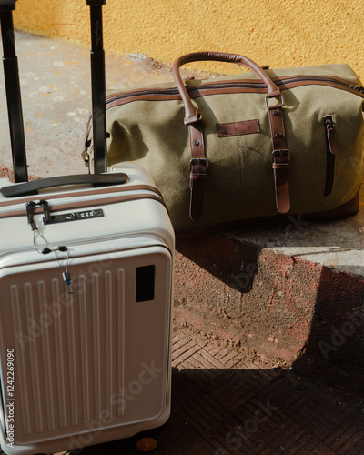 Stylish Luggage on a Sunny Day photo