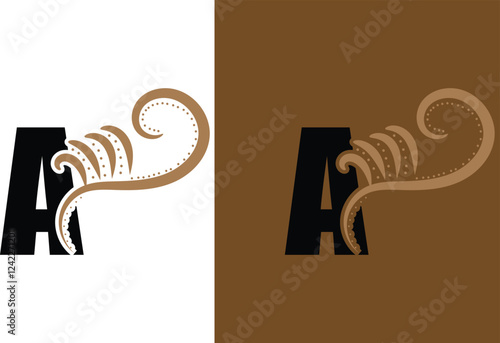 letter A. flower letters. Vintage ornament initial Alphabet vector file download | Any changes can be possible