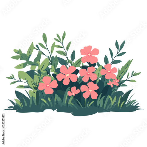 A bush and flower flowers art illustration vector