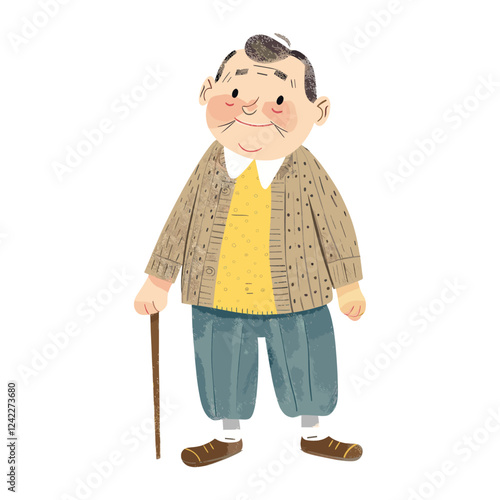 Senior Walker boy illustration character clothing vector