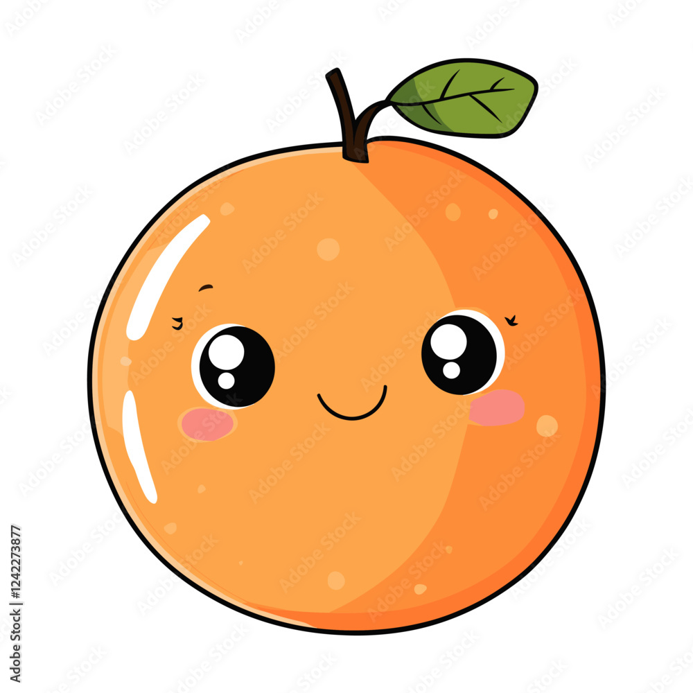 Fototapeta premium Orange kawaii design fruit vector