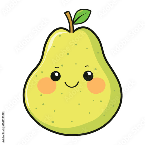 Pear adorable kawaii design vector