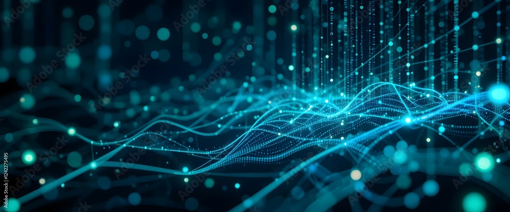 Obraz premium Futuristic AI Data Grid Abstract Background