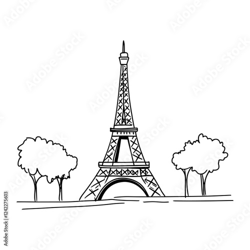 Eiffel tower drawing art architecture vector