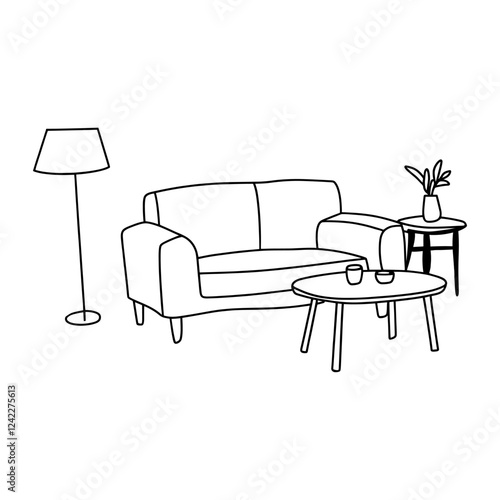 Furniture art drawing sketch vector