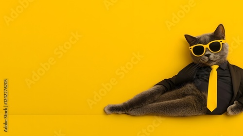 Obraz na płótnie Adorable and Whimsical of a Cat Dressed Up as a Veterinary Doctor Ideal for Veterinary Clinic Branding Advertising Campaigns or Creative Marketing Materials w salonie