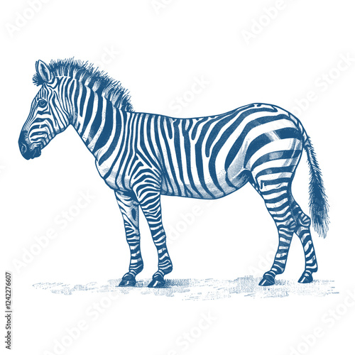 Hand drawn zebra wildlife vintage drawing vector