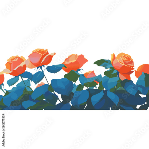 Rose fieldl roses illustration background vector photo