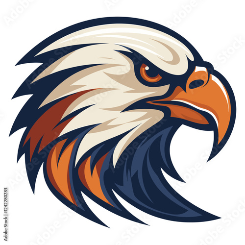 Eagle head retro logo illustration animal bird vector