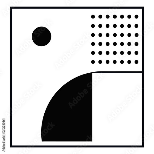 Abstract geometric shapes illustration design black vector