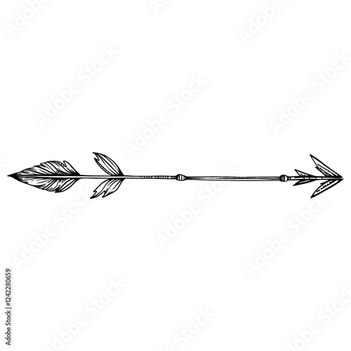 Line art arrow illustration style hand-drawn vector
