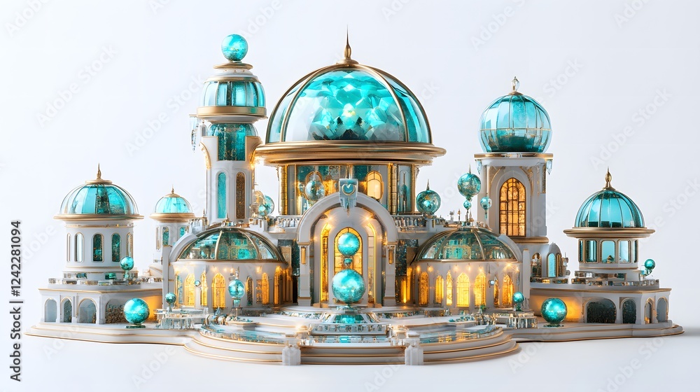 Obraz premium Luxury Fantasy Houses: Enchanting Architectural Masterpieces Isolated In White Background