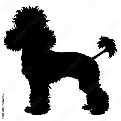 Collection portrait Poodle dog silhouette poodle illustration vector