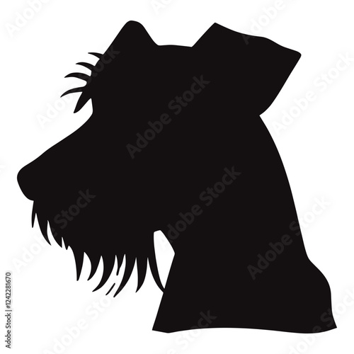 Collection portrait Airedale Terrier dog silhouette animal canine vector