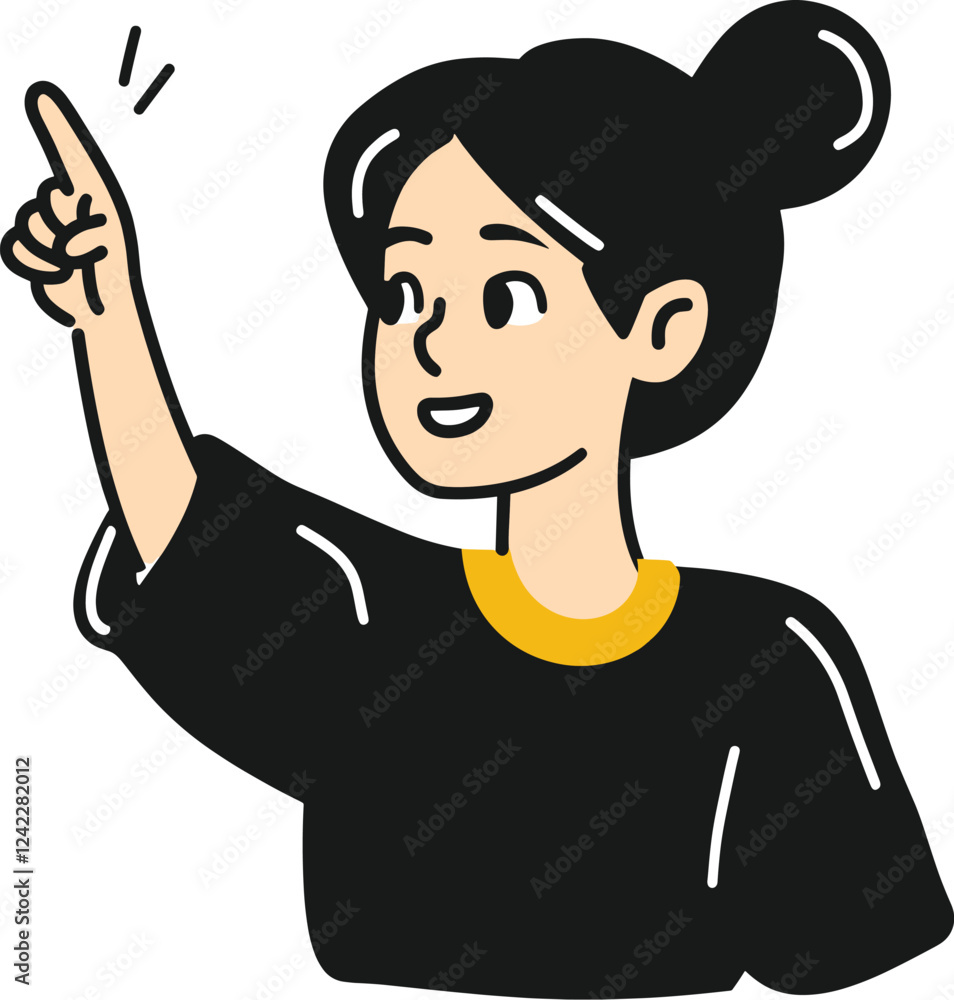 Obraz premium Women pointing clothing simple woman vector