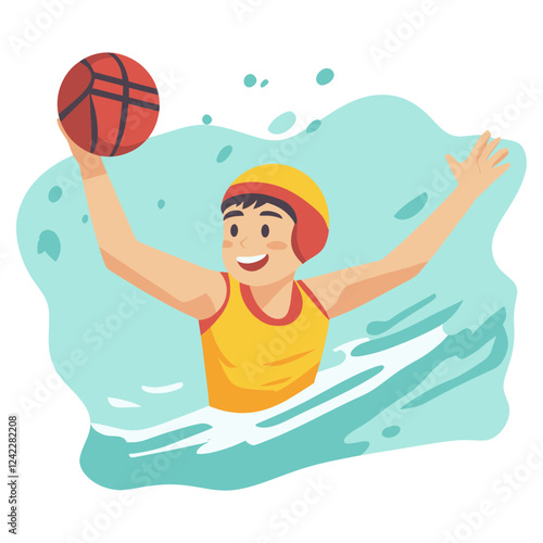 Water polo sports illustration swimming vector