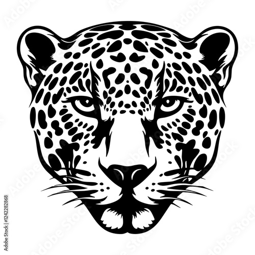 A jaguar face icon illustration leopard animal vector