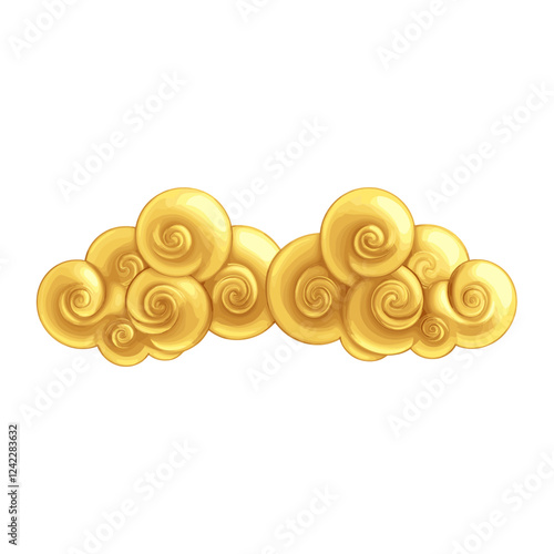 Chinese Auspicious clouds gold illustration accessories vector