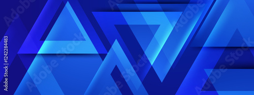 Blue gradient geometric background with triangle shapes  for modern website designs, stylish presentation templates, or creating professional quality social media graphic elements