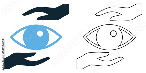 eye care icon vector, ophthalmology, optometry, vision health, eye clinics, and optical healthcare services pictogram symbol ui and ux design, glyphs and stroke line