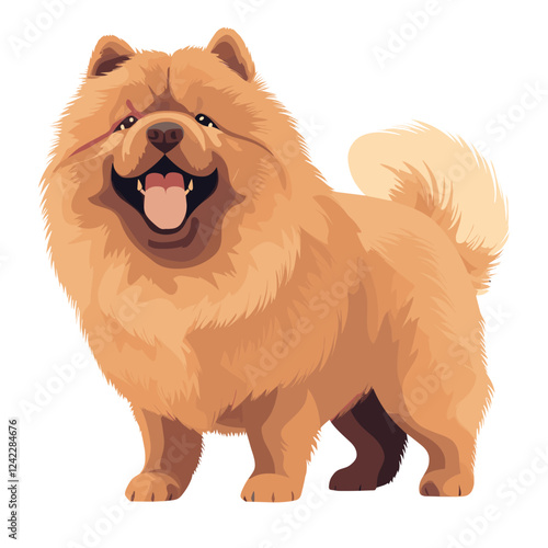 Chow chow illustration pet dog vector