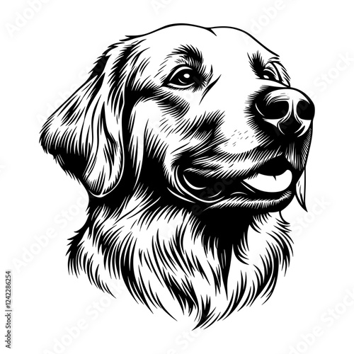 Art dog illustration retriever vector