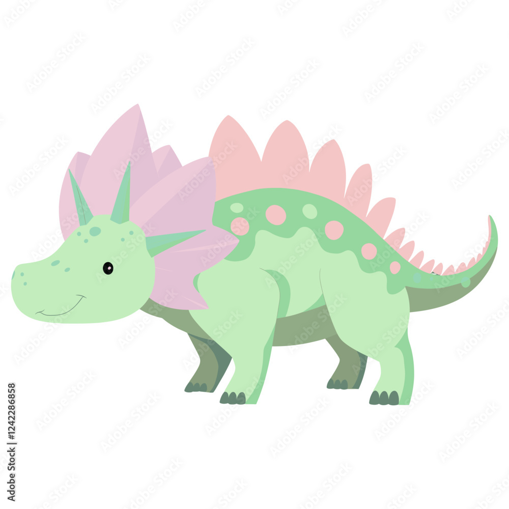 Triceratops illustration dinosaur cute vector Triceratops illustration dinosaur cute vector