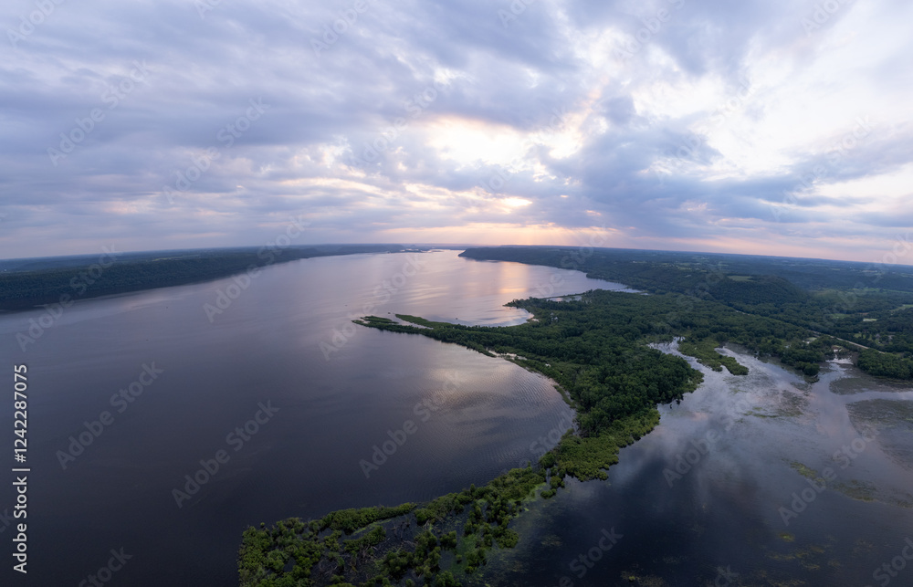 Sunset on Lake Pepin. Maiden Rock, Wisconsin. High Quality Picture. Sunset on Lake Pepin. Maiden Rock, Wisconsin. High Quality Picture.