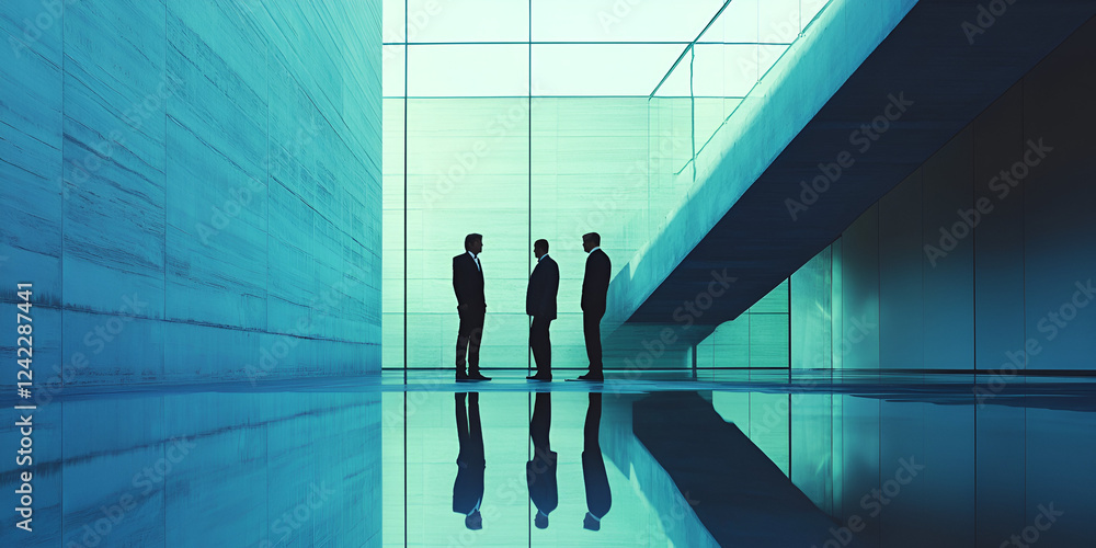 Fototapeta premium Business Professional Collaborating on Strategy Development in a Modern Office