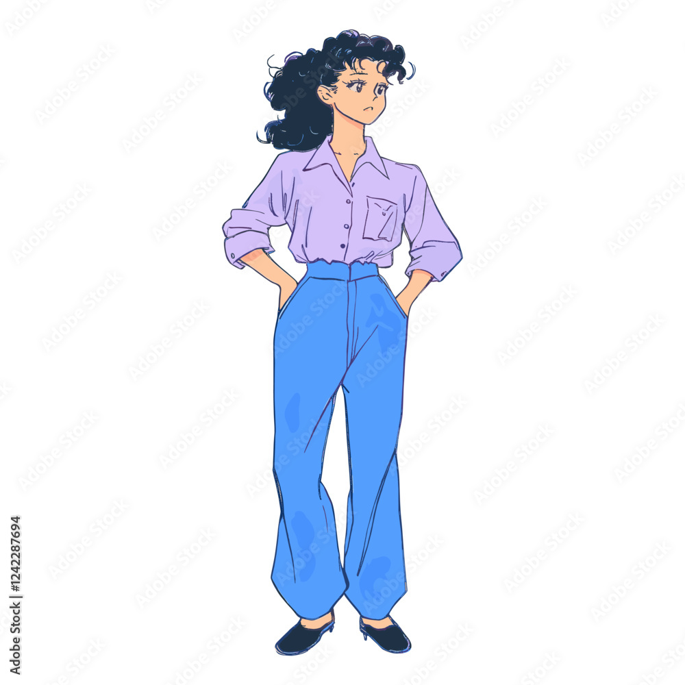 Woman wearing women shirt and pant illustration pants illustrated vector Woman wearing women shirt and pant illustration pants illustrated vector