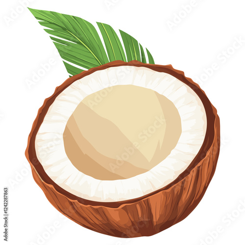 Coconut illustration fruit tropical vector