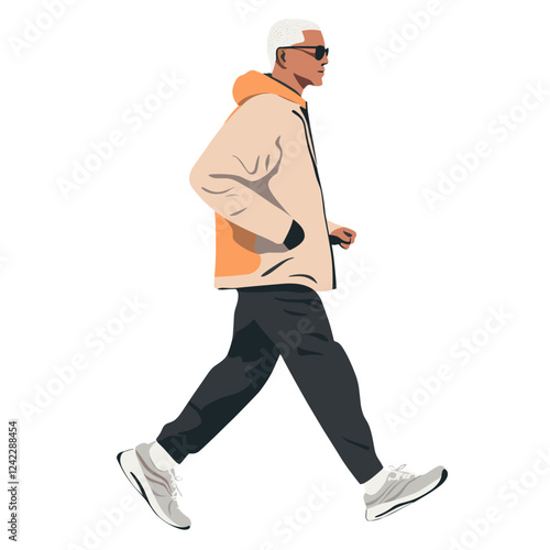 A man jogging illustration walking person vector